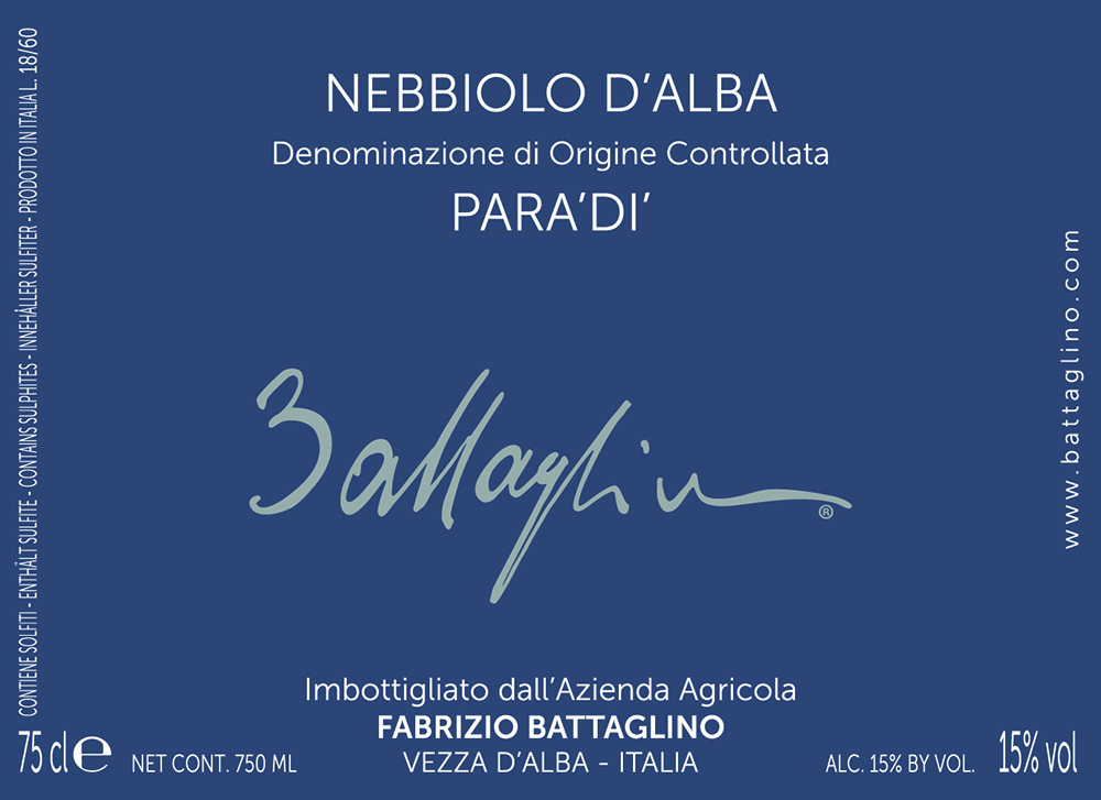 Nebbiolo d’Alba Para'Di' DOC - Battaglino (bottiglia)