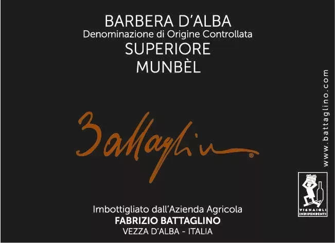 Barbera d’Alba DOC Superiore Munbèl - Battaglino (label)