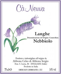 Langhe Nebbiolo DOC - Cà Neuva (etichetta)