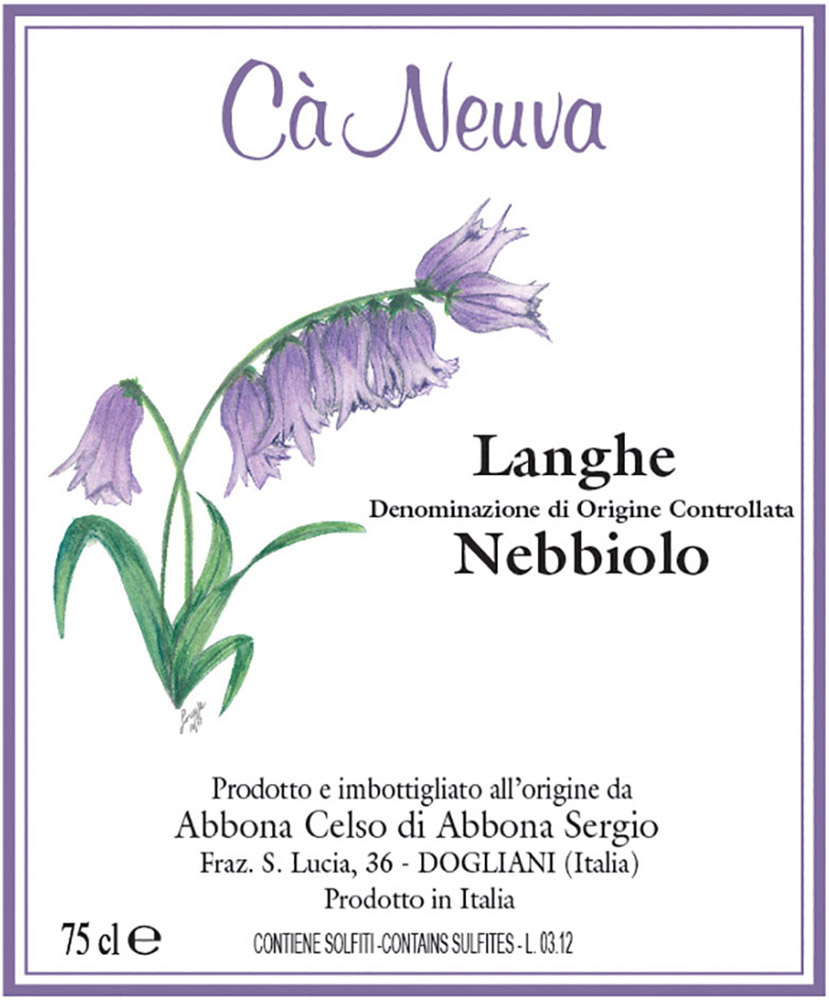 Langhe Nebbiolo DOC - Cà Neuva (label)