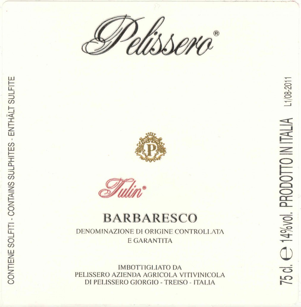 Barbaresco DOCG Tulin - Pelissero (label)