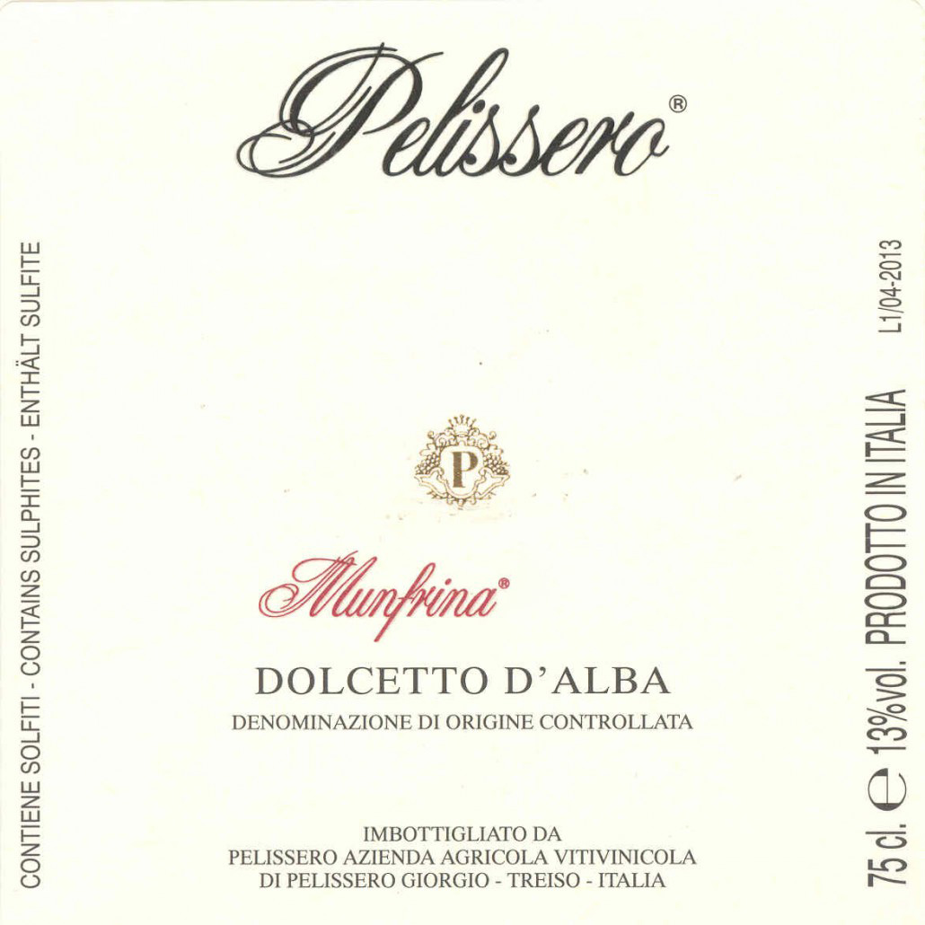 Dolcetto d'Alba DOC Munfrina - Pelissero (etichetta)