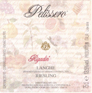Langhe Riesling DOC - Pelissero (label)