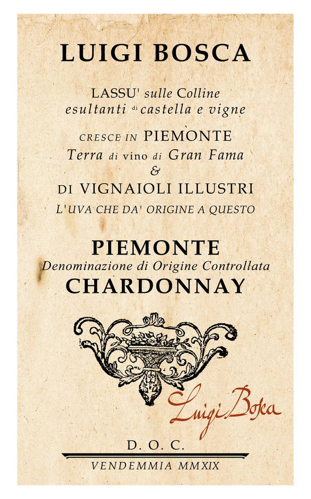 Piemonte DOC Chardonnay Luigi Bosca - Bosca (etichetta)