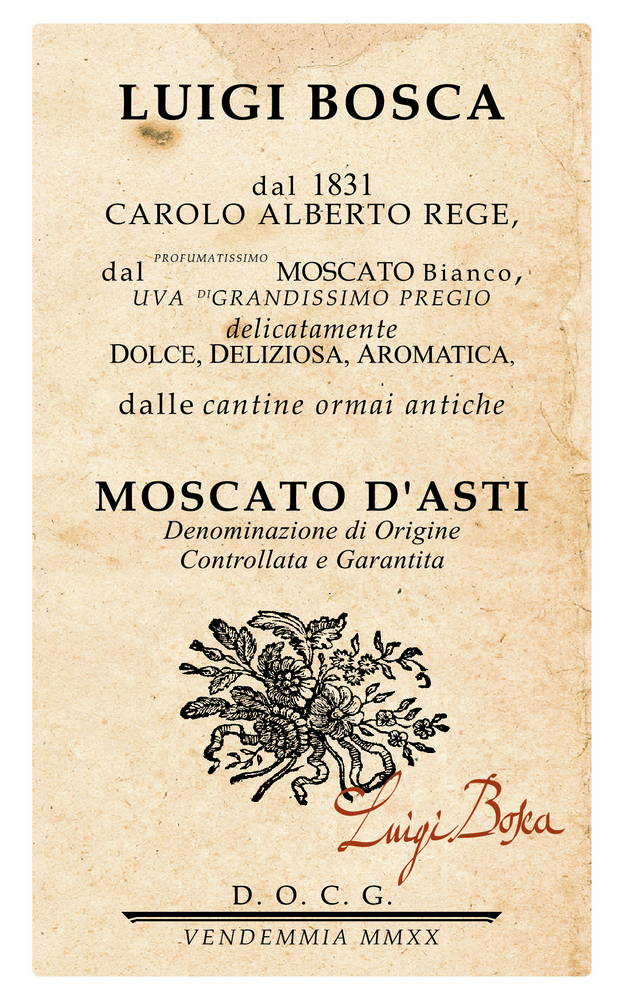 Moscato d'Asti DOCG Luigi Bosca - Bosca (label)