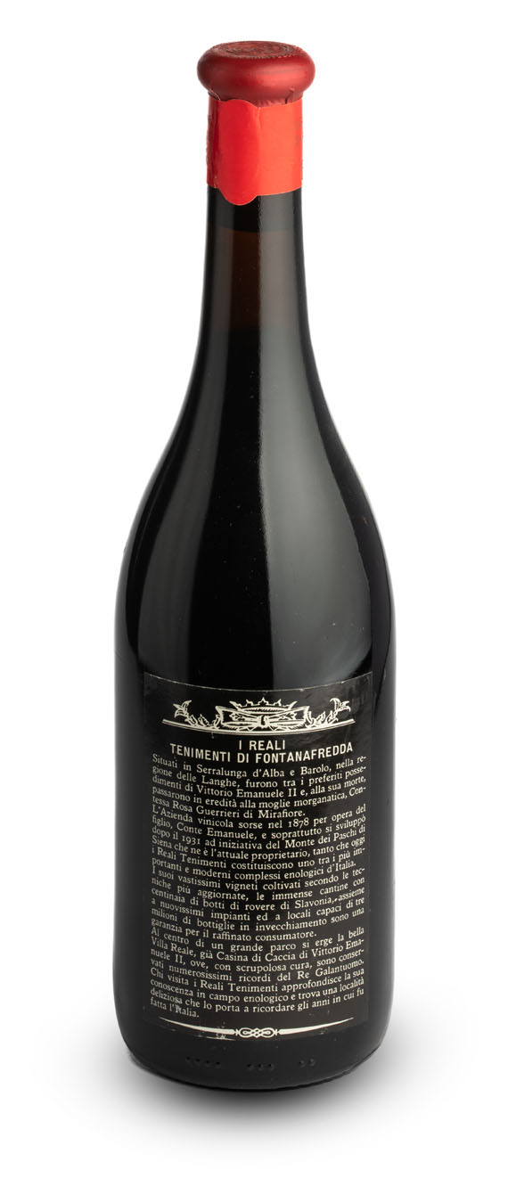 Barolo 1961 – Fontanafredda (bottle, back label)
