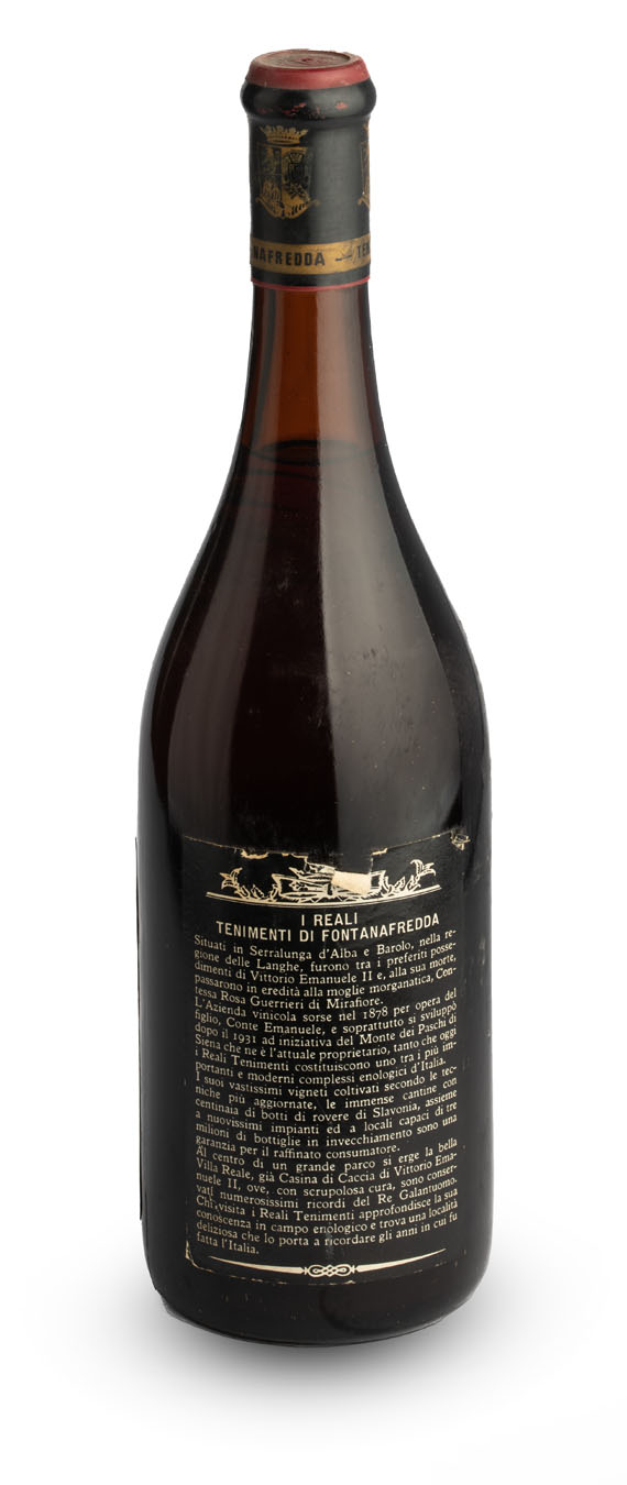 Barolo 1967 – Fontanafredda (bottle, back label)